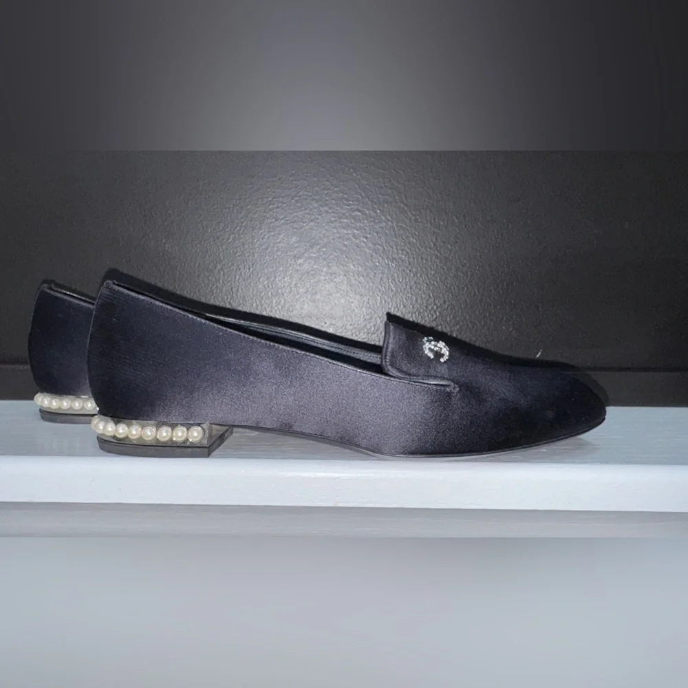 Chanel Satin Flats with Pearls on Heels - Picture 12 of 16